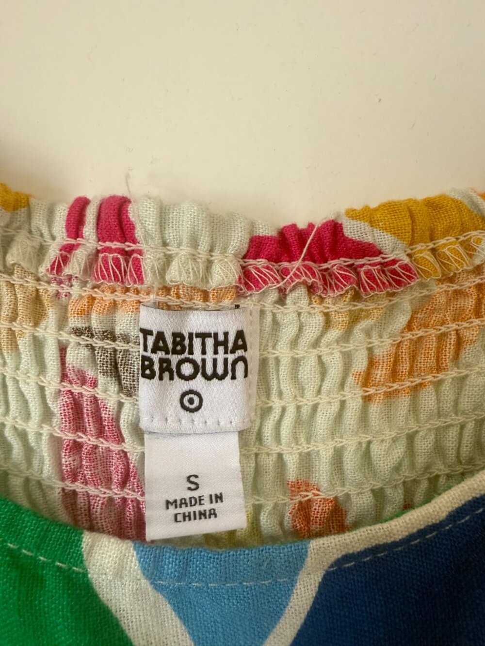 Tabitha Brown x Target Linen Blend Puff Dress - Rainbow Botanical Print - Picture 5 of 9